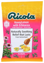 Ricola Honey Lemon w/ Echinacea Herbal Cough Suppressant Throat Drops, 19ct Bag (Pack of 3)