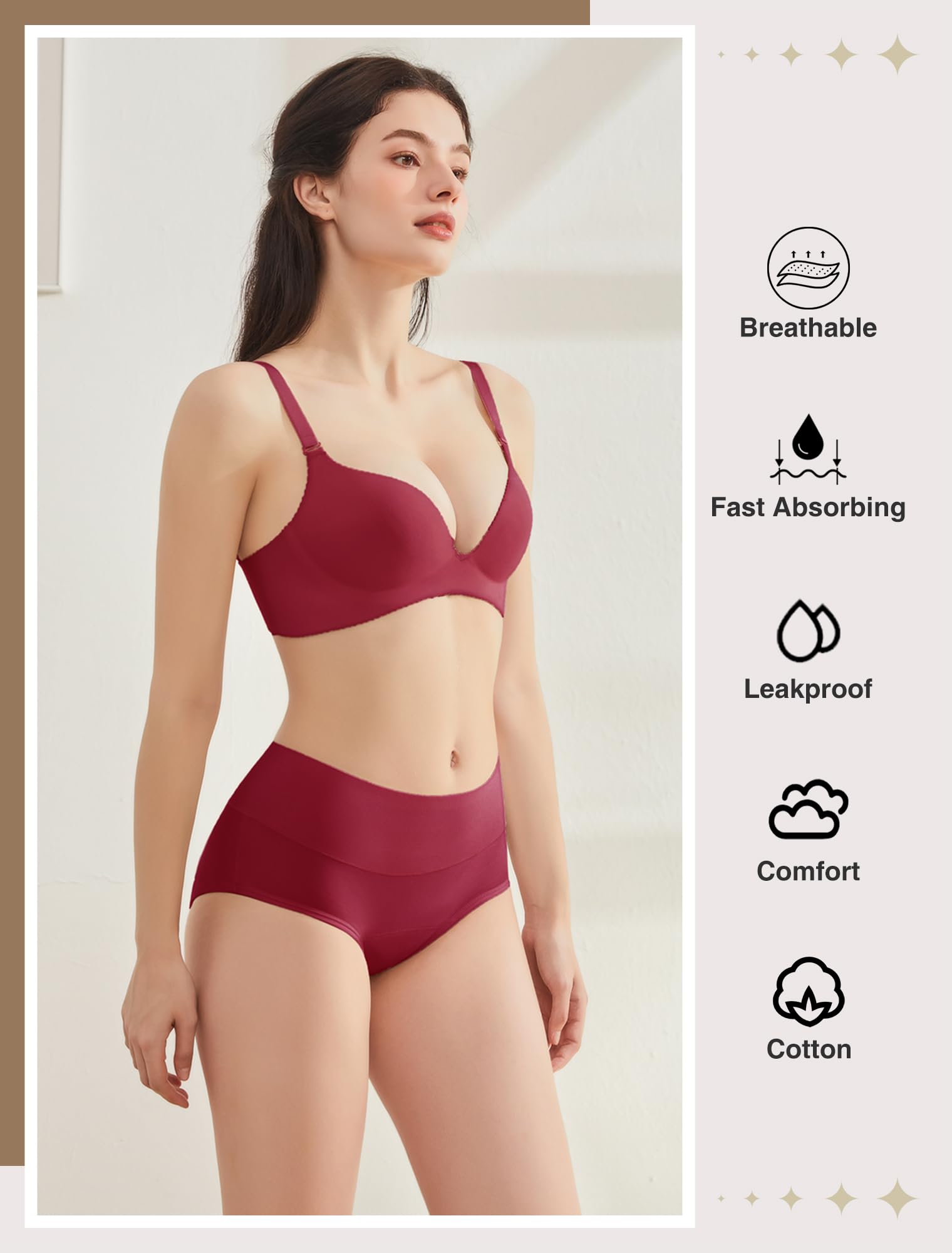 Washable Leakproof Period Underwear - Reusable Incontinence Panties for Postpartum, Heavy Menstrual Flow & Bladder Leaks