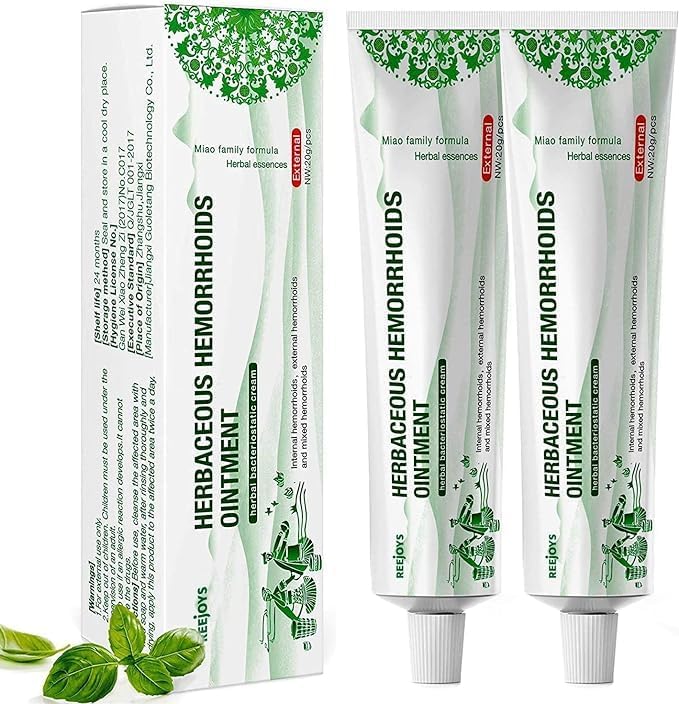 Reejoys Hemorrhoid Cream: Advanced Herbal Hemorrhoids Treatment Cream for Itching and Burning, Shrink & Soothe Hemorrhoids - 1.8