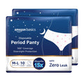 Amazon Basics Disposable Period Panties For Girls & Women | ML | 20 Count (10 X Pack Of 2) | 360 Coverage | Upto 8 Hours Of Pro