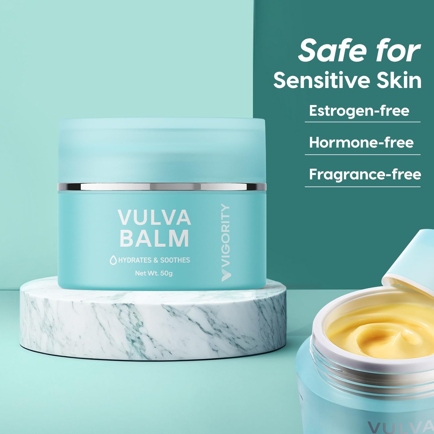 Vigority Vulva Balm Vaginal Moisturizer for Women 2-pack: Intimate Skin Care Relieves Dryness, Itch, Odor & Irritation - Menopau