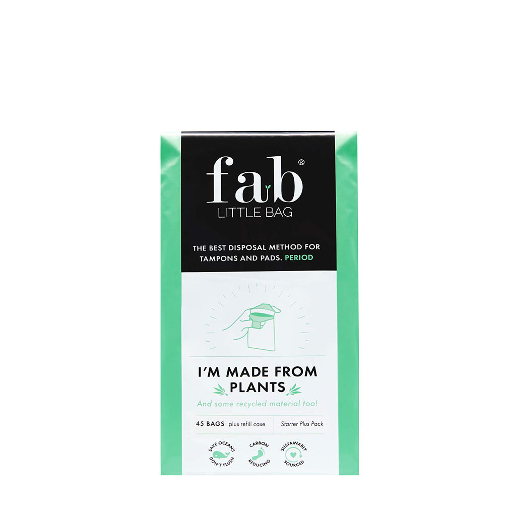 Fab Little Bag Starter Plus Pack - 45 Sanitary Disposal Bags Plus Recyclable Refill Pack for Out and About (45 Pack)