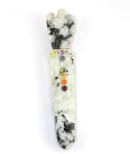 Jet Energized Rainbow Moonstone Angel Chakra Wand Stick Approx. 5-5.5 inch Charged Cleansed Programmed Pure Genuine Stick HANDCA