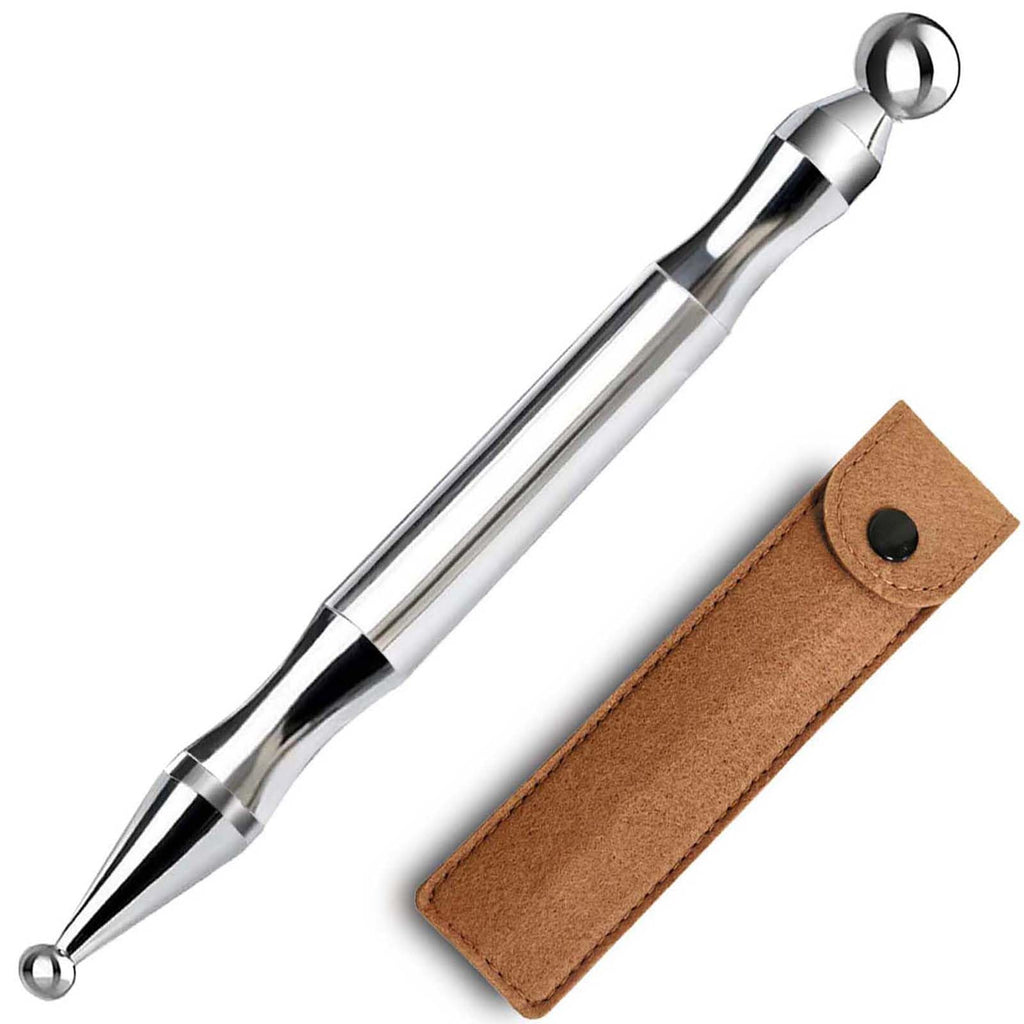 BYYDDIY Stainless Steel Dual Head Facial Reflexology Tools,Body Point Probe Pen &Trigger Point Massager Tool for Deep Tissue (P-