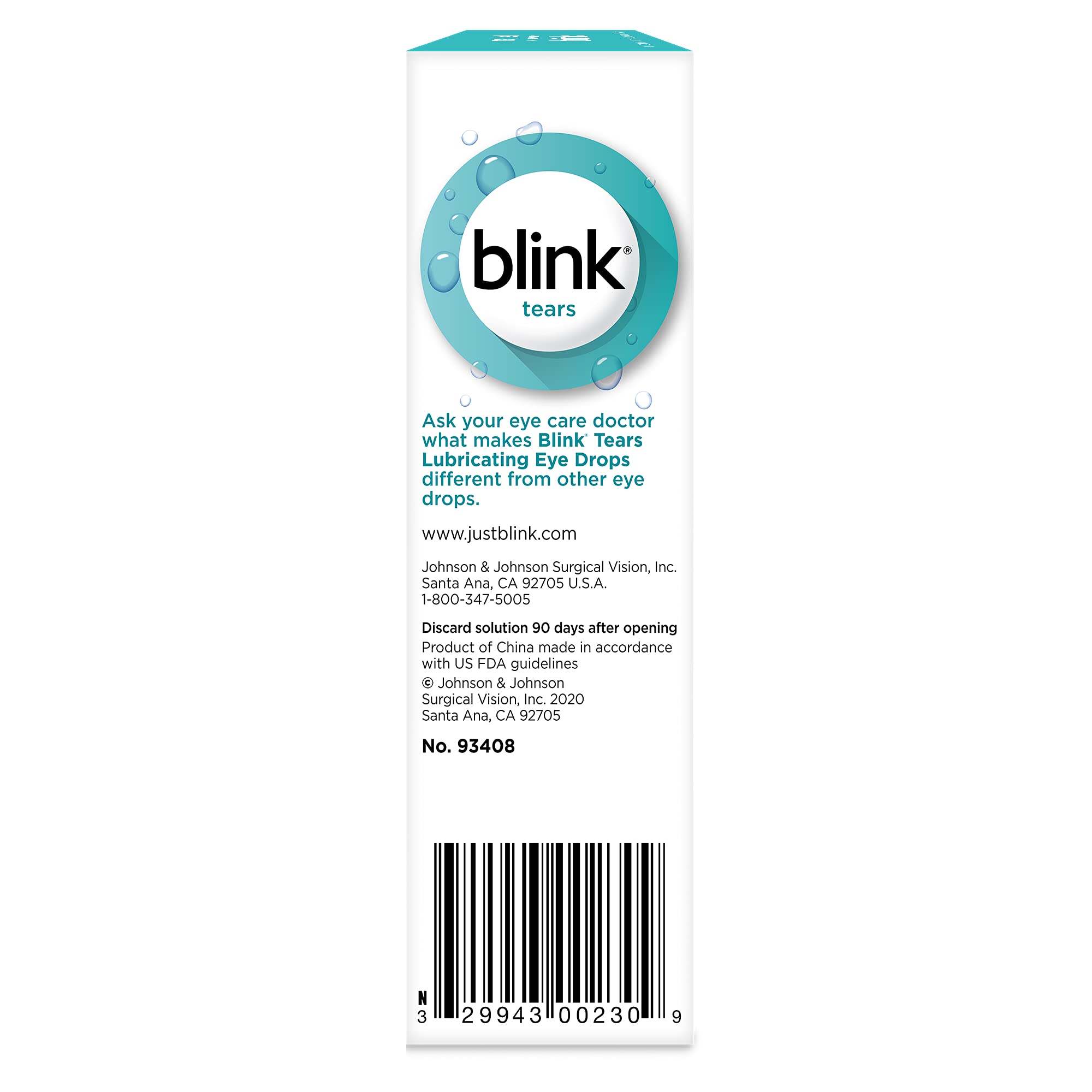 blink Tears Lubricating Eye Drops Mild-Moderate Dry Eye 30 mL (Pack of 2)