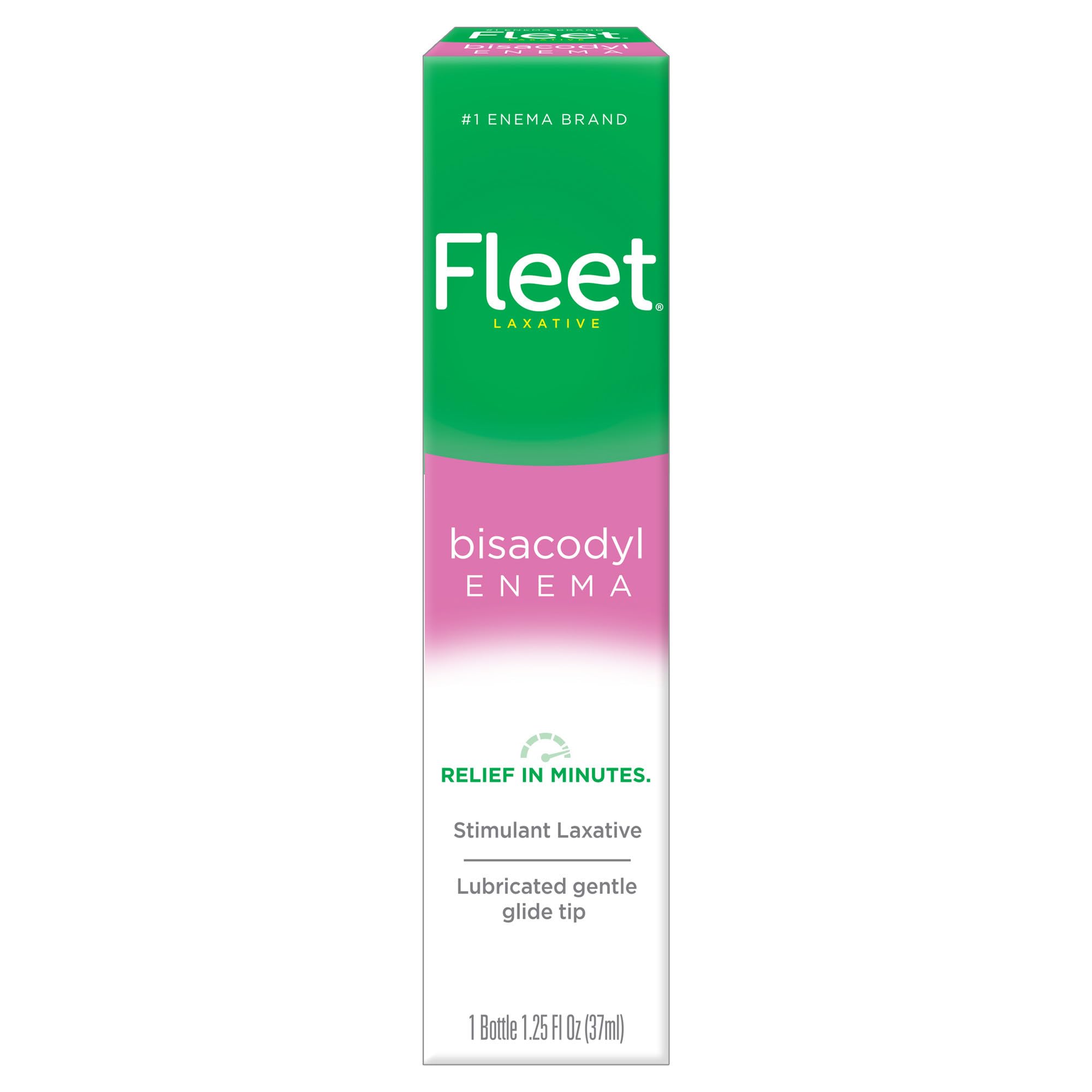 Fleet Laxatives, Bisacodyl Enema for Adult Constipation Relief, Prefilled Enema Kit for Fast Acting Constipation Relief, 1.25 Fl