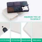 Portable Pill Organizer, 6 Compartments Travel Pill Case for Purse or Pocket -Small Pill Box Semi Transparent Black (1 Transpare