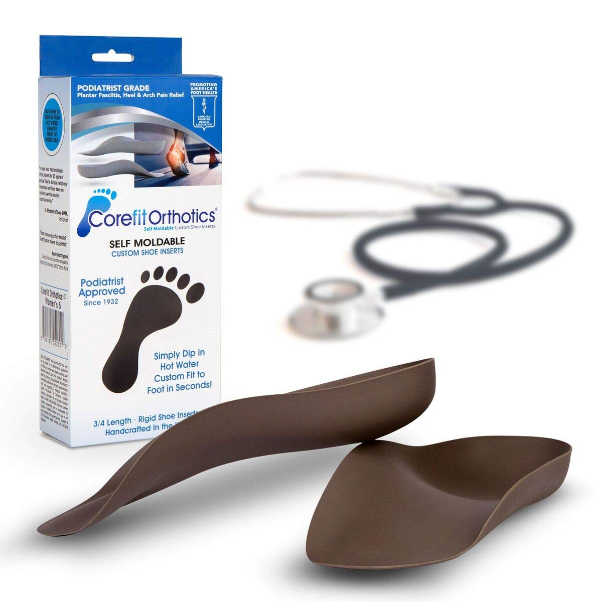 Corefit Orthotics Medical Grade Custom Orthotics for Plantar Fasciitis, Heel & Arch Support - Custom Fit to Your Feet - Made in