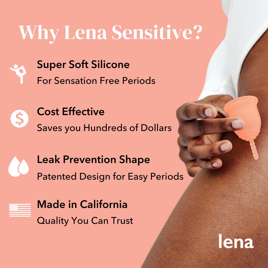 Lena Sensitive Menstrual Cups - Soft & Reusable for Light & Heavy Flow, Beginner-Friendly, Tampon, Period Underwear & Pad Altern