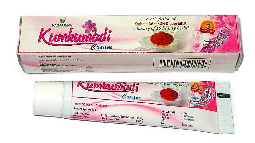 Kumkumadi Cream - Kashmir Saffron and Pure Milk + Luxury of 10 Beauty Herbs by NAGARJUNA