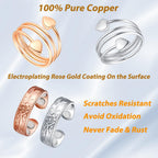 Vicmag Copper Magnetic Ring for Women, Magnetic Rings Ladies Fingers Thumb 100% Solid Pure Copper Jewelry Gift Adjustable(4PCS F