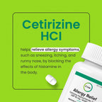 Crcle Cetirizine HCL 10mg 365 Tablets - Allergy Pills Non Drowsy & 24 Hour Allergy Medicine to Support Allergy Relief, Antihist