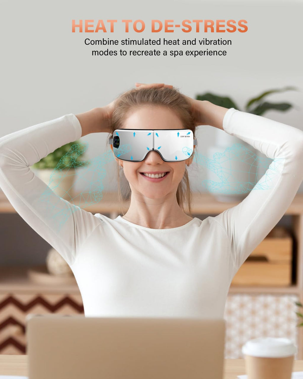 ZZR SEVEN Eye Massager with Heat, 7 Massage Modes, Eye Mask, Birthday Gifts for Women, Men, Friend, Mom and Dad, Sleep Mask for