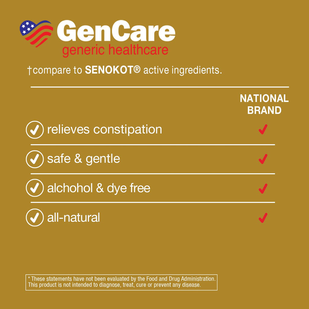 GenCare - Senna Syrup Liquid Laxative (8 Fl Oz Bottle) All Natural Vegetable Sennosides Active Ingredient | Easy to Swallow Cons