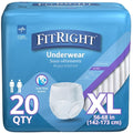 FitRight Super Adult Incontinence Underwear, Maximum Absorbency, X-Large, 56-68, 4 Packs of 20 (80 Total)