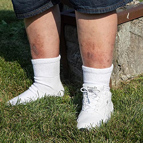 Extra Wide Medical (Diabetic) Quarter Sock (Pack of 3), Made in USA (Large, White)
