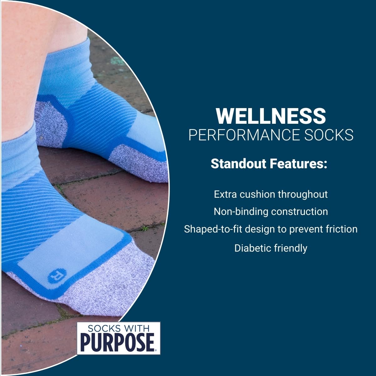 OS1st WP4 Wellness Performance No Show Socks for diabetics, sensitive feet, circulation and foot pain or numbness