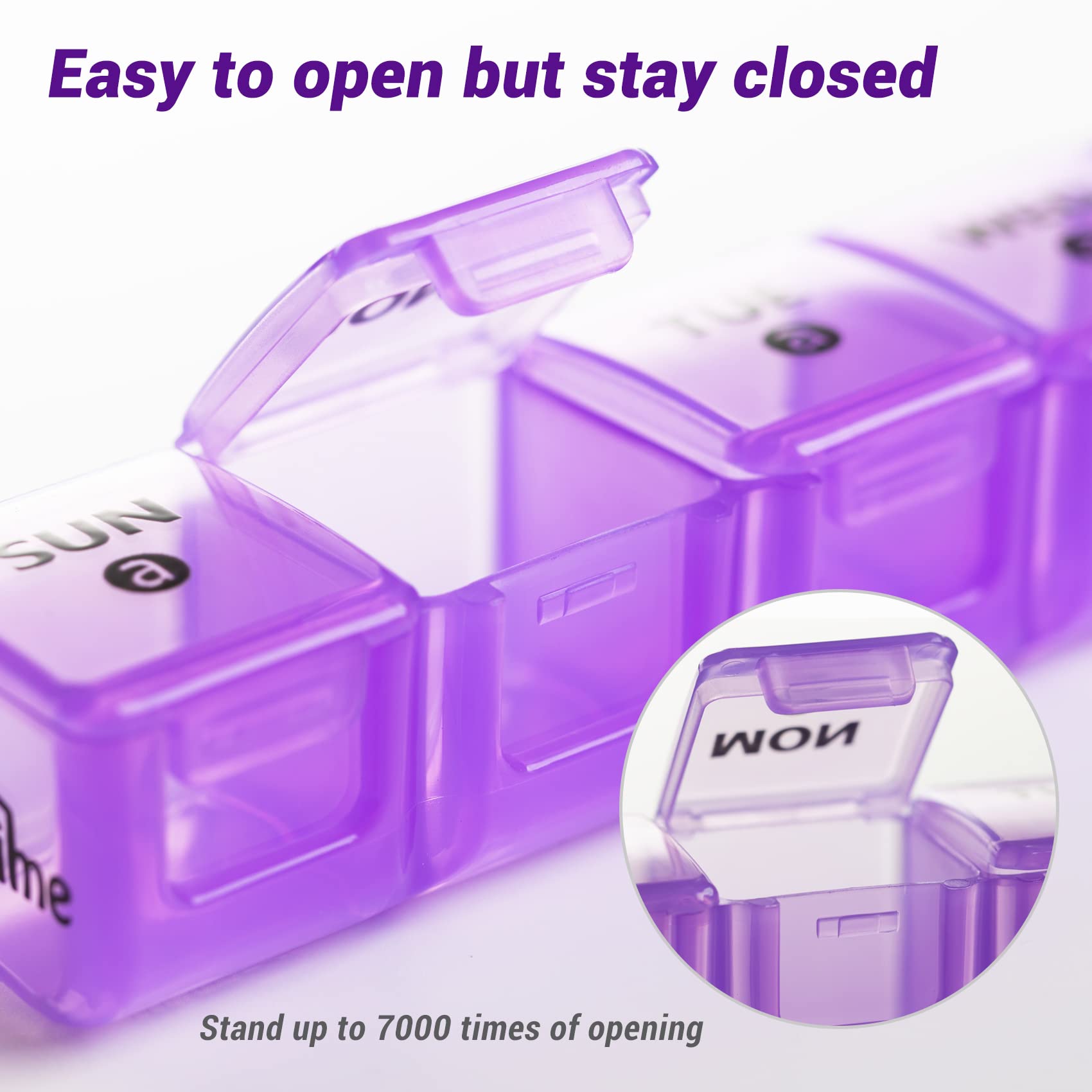 2-Pack Large Weekly Pill Organizer,Vitamin Pill Box Organizer 7 Day with Big Compartments, Am Pm Pill case for Travel,XL Medicin