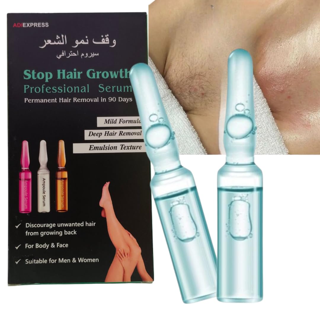 Zeropathy 90Day Herbal Hair Vanish Treatment 2Ml X 10 Ampoule | External Use Only Organic Hair Stop Cream For Face, Bikini, Chi