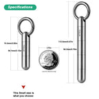 TISUR Small Keychain Pill Holder, Titanium Pill Case Waterproof Pill Fob for Travel Purse Pocket Pill Container Box,Small Pill O