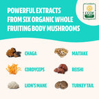 FreshCap Ultimate Mushroom Complex - Ayurveda Lions Mane, Reishi, Cordyceps, Chaga, Turkey Tail, Maitake - Immune Support, Nootr