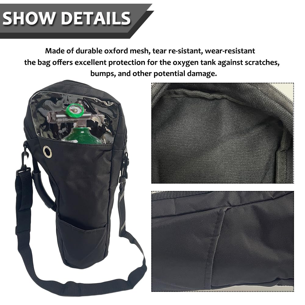 MUROCEA Oxygen Tank Shoulder Bag - Portable Cylinder Holder Bag Fits A, B, C, D, M2, ML6, M7 O2 Tank Carrier Pouch Accessories,