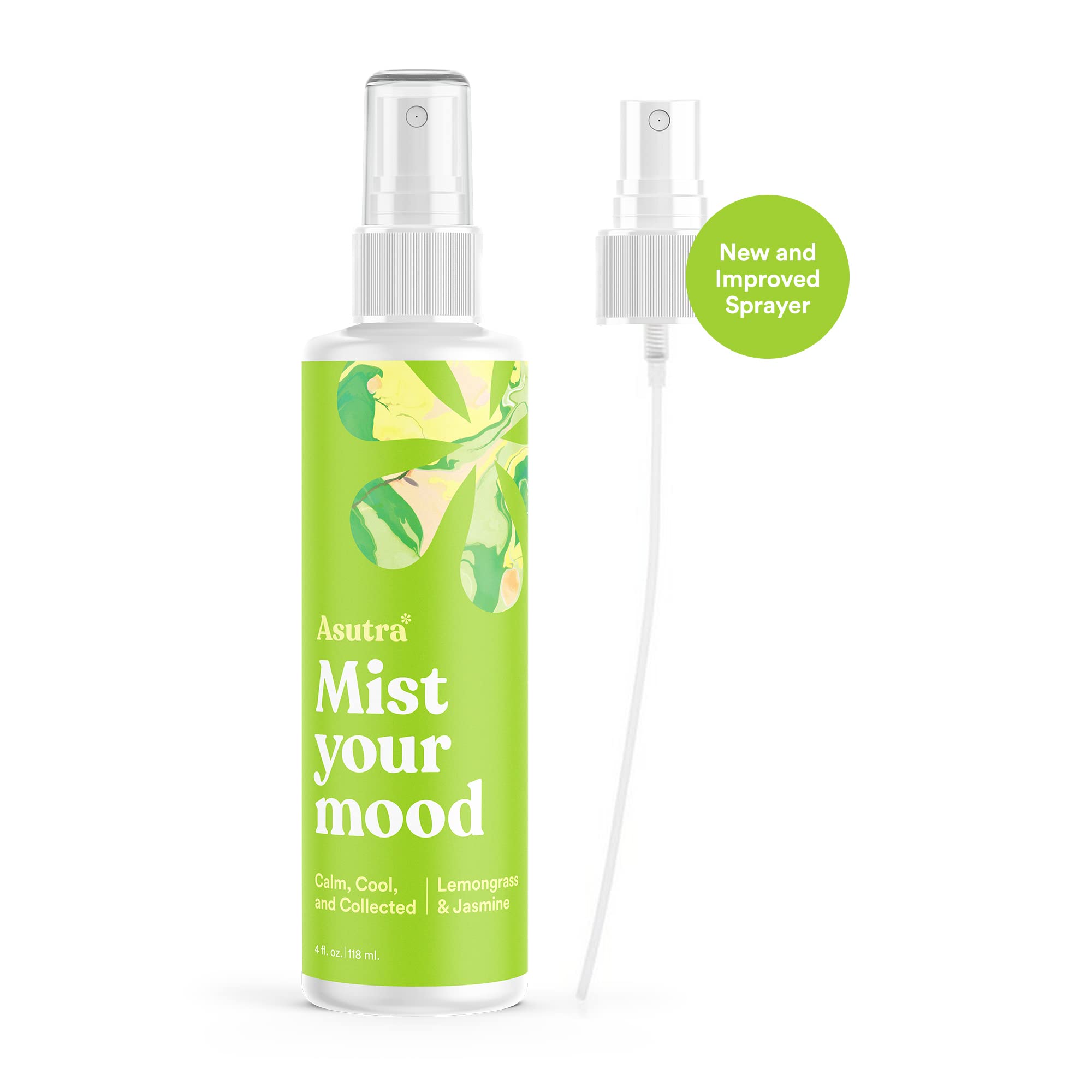 ASUTRA Multi-Use Essential Oil Aromatherapy Spray (Lemongrass & Jasmine), 4 fl oz - Mist for Face, Body, Rooms & Linens - Car, F