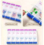 Wopanxye Daily Pill Case Organizer, 7-Day Weekly Medicine Planner Organizer, AM PM, Large Tray 14-Compartment Meds Box Container