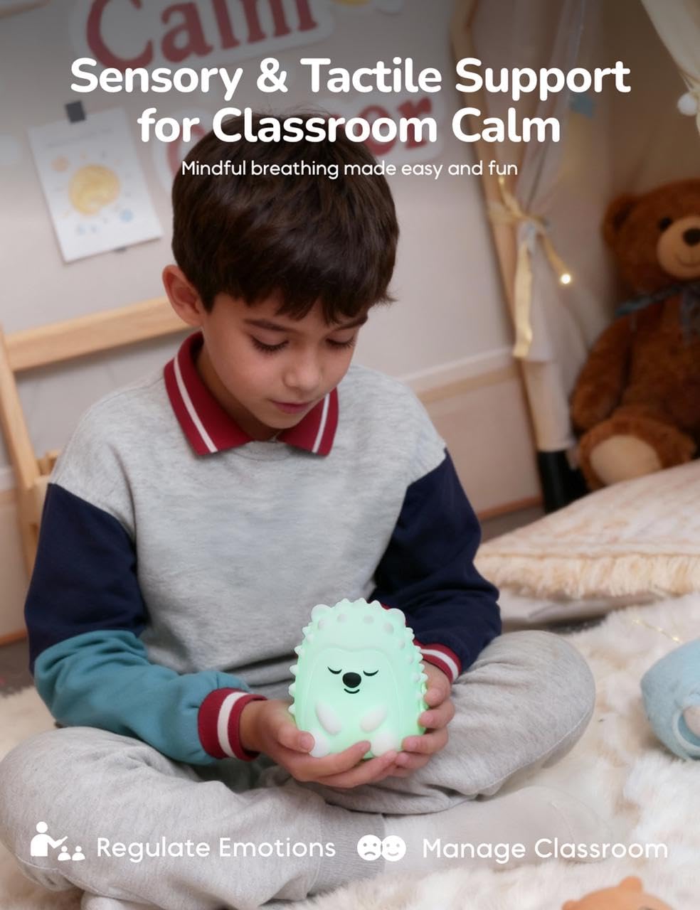 Breathing Pal Hogi- Mindfulness Breathing Light, Guided Visual Meditation Breathing Light, Anxiety Relief Items for Calm Down