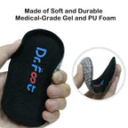 Dr. Foots Height Increase Insoles, Heel Cushion Inserts, Heel Lift Inserts for Leg Length Discrepancies (0.6 Height, Black)