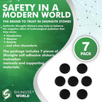 Shungite World 7 pcs Shungite Sticker for Cell Phone Case Tablet Laptop Computer - Round Dot Healing Energy Shungite Stones Prot