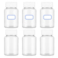 Heclia 150ML Clear Pill Bottles 6PCs, Plastic Medicine Bottle Empty Reagent Chemical Containers with Blank Labels, Transparent L