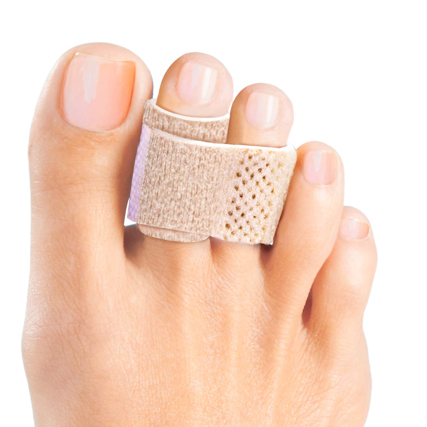 Welnove 6Pcs Hammer Toe Straightener, Hammer Toe Splints, Toe Cushioned Bandages for Correcting Hammer Toes, Broken Toes, Crooke