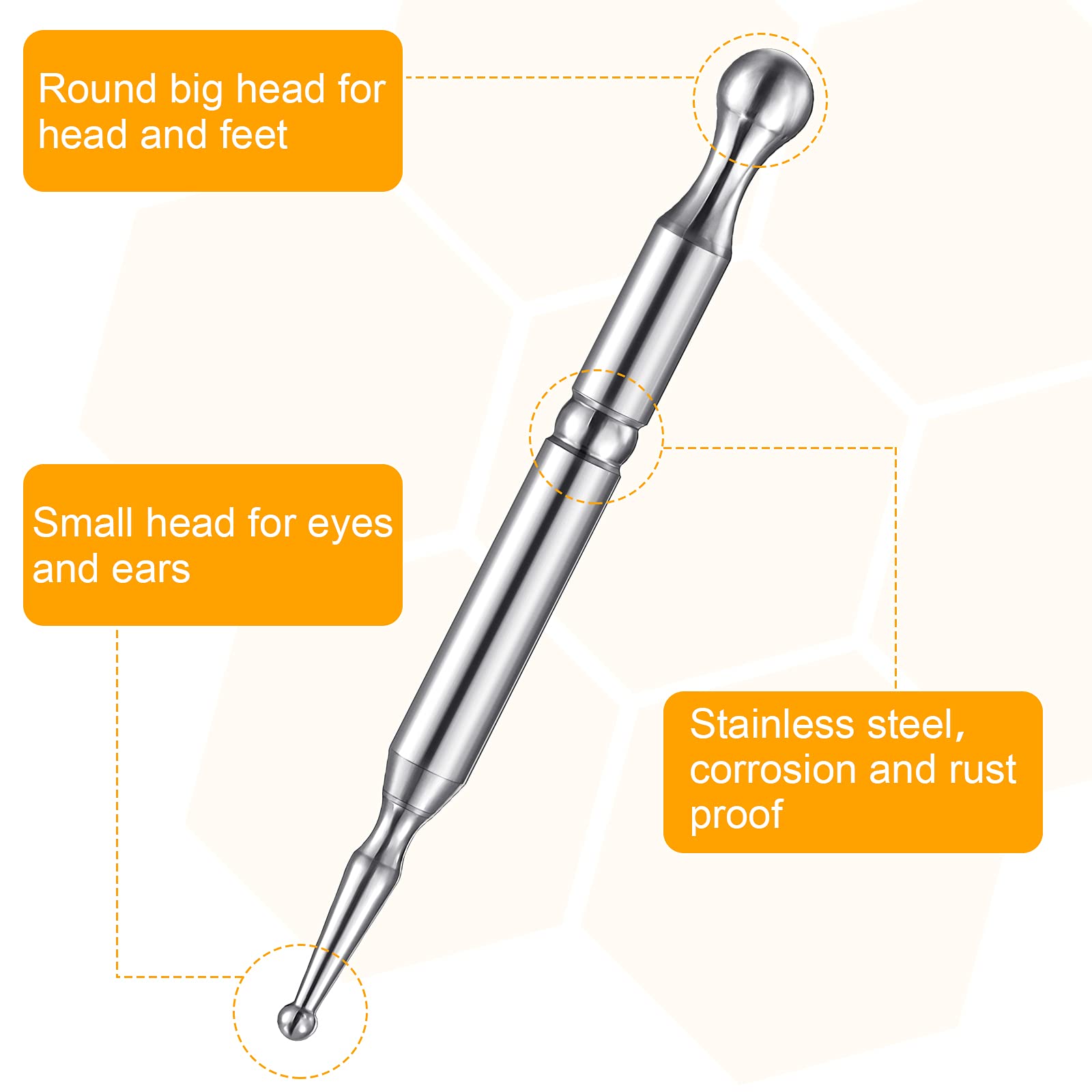 Stainless Steel Acupressure Bar Massage Pen Manual Acupressure Pen-Deep Tissue Massage Tool Relaxing Acupuncture Tools Massage T