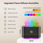 PLUWEL Colorful Flame Diffusers for Essential Oils Large Room-Upgraded 300ML Aroma Diffuser Humidifier Quiet Diffuser with Remot