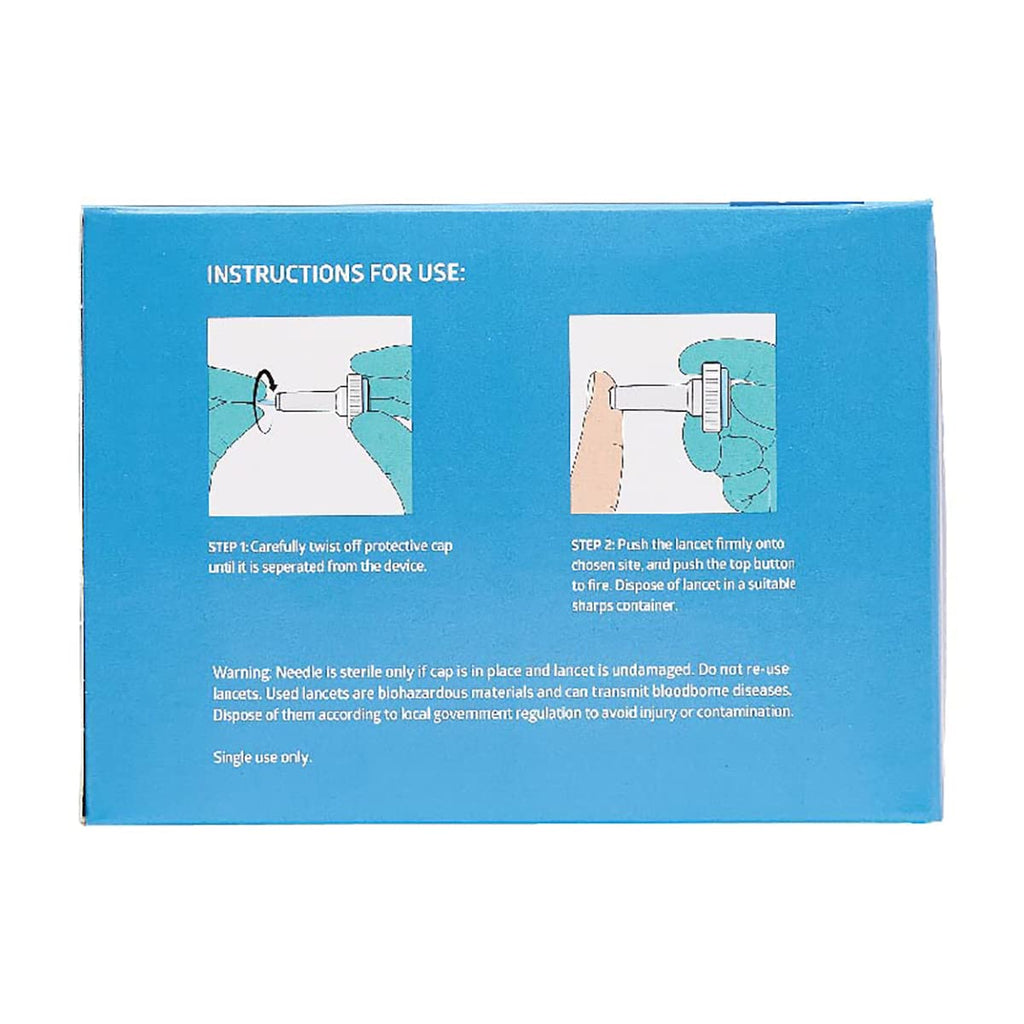 Medline Sterile Safety Lancets, Push-Button Activation, Blood Glucose Testing, Controlled Penetration, 28G x 1.6 mm, 200 Count