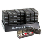 Deke Home - Monthly Pill Organizer 3 Times a Day, 30 Day Pill Box with AM PM Compartments, Large Monthly Medicine Organizer for 