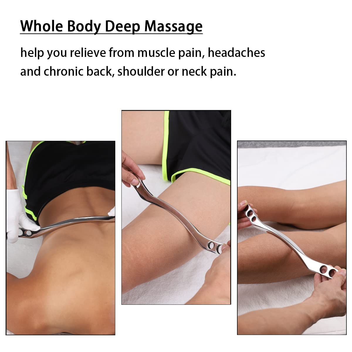 Allshow Gua Sha Scraping Massage Tool, IASTM Tools, Long Bar Tool for Large Muscles, Great Soft Tissue Mobilization Tool, 13.5 i