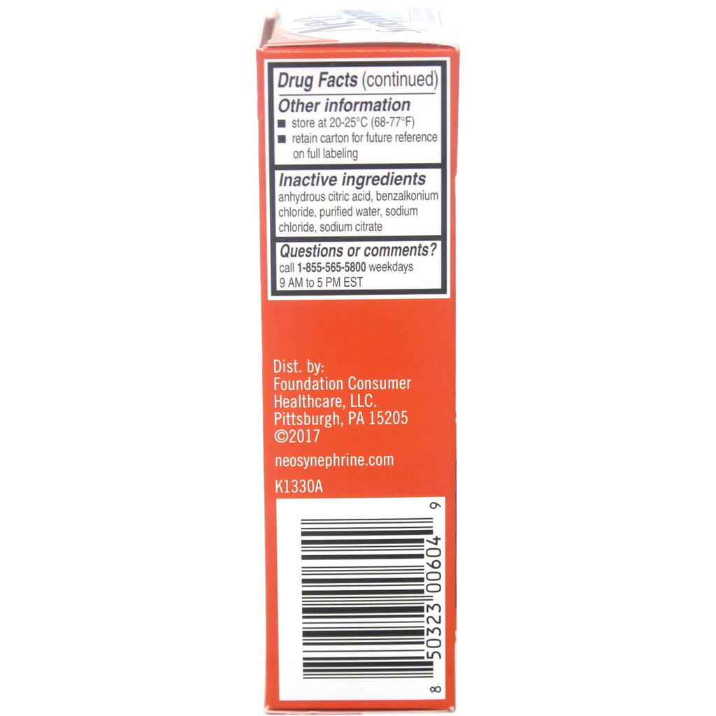 Neo-Synephrine Nasal Spray , Extra Strength Formula, 0.50 Ounces (Value Pack of 2)