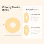 DERAYMI 30 Pack Moldable Ostomy Barrier Rings, 2mm Thickness Barrier Rings for Ostomy Bags, Sting-Free Hydrocolloid Ileostomy El