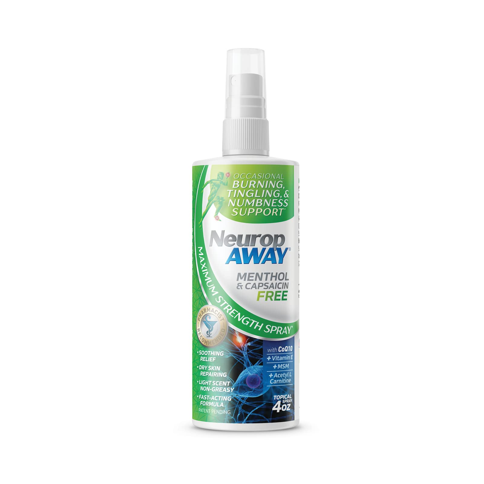 NeuropAWAY VasoCorp Spray with Menthol and Capsaicin Free | 4.0 oz