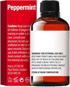 Hana Peppermint Essential Oil - 100% Pure and Natural Peppermint Oil for Hair, Skin, and Diffusing - with a Cool, Fresh Sensati