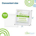 Care Touch 100-Pack Alcohol Wipes - Individually Wrapped Alcohol Prep Pads with 70% Isopropyl - Sterile 2-Ply Antiseptic Swabs f
