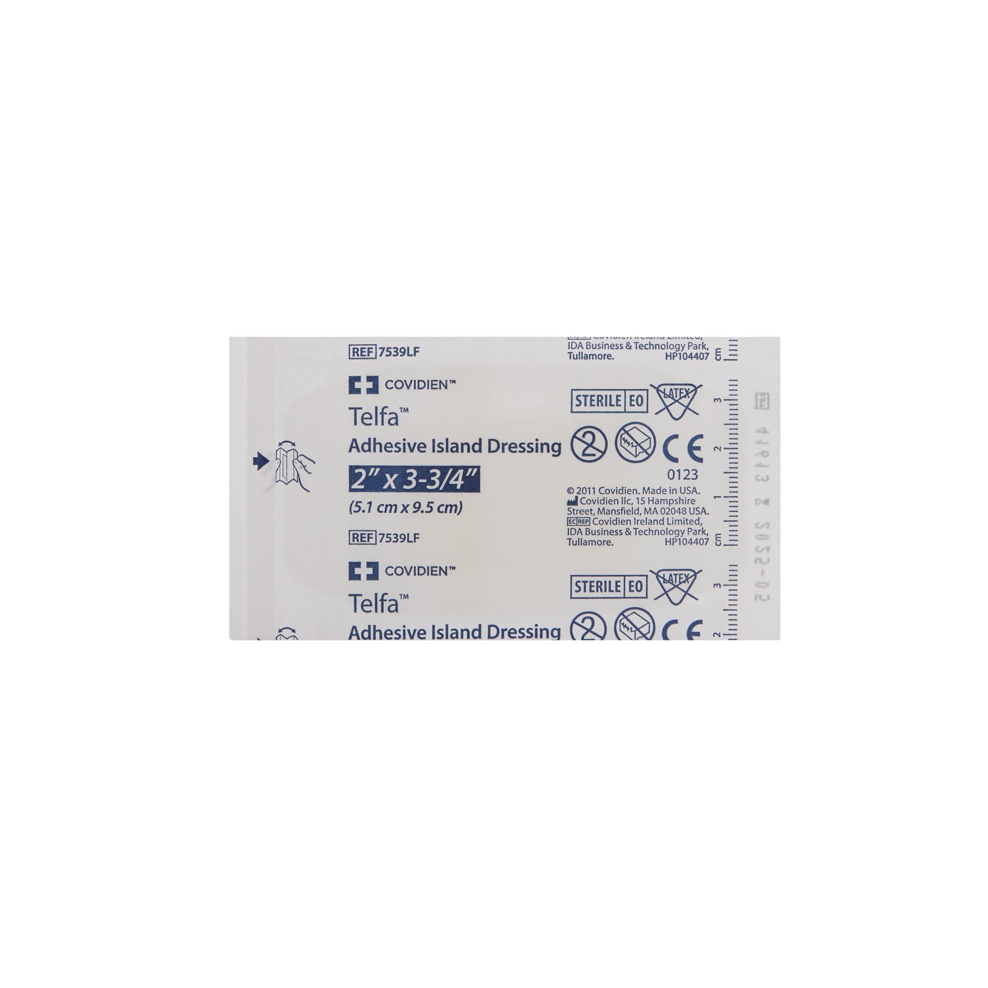 7539Lf Telfa Island Wound Dressing, Latex Free, Sterile Gauze 2 X 3-3/4, Adherent 50per Box. 7539Lf by