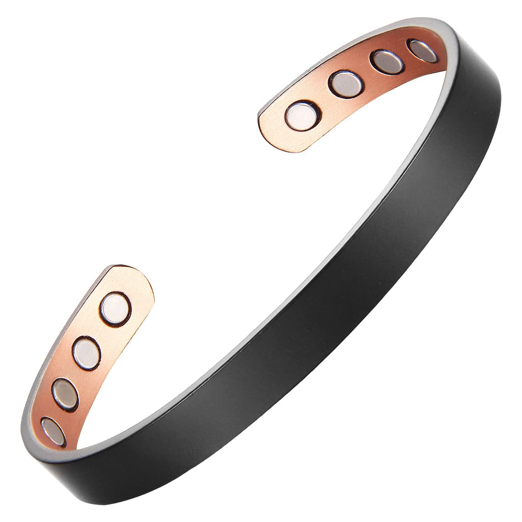 MagEnergy Copper Bracelet for Men and Women, 99.9% Pure Copper Magnetic Bangle with 8pcs 3500 Gauss Magnets,6.8 Adjustable Coppe