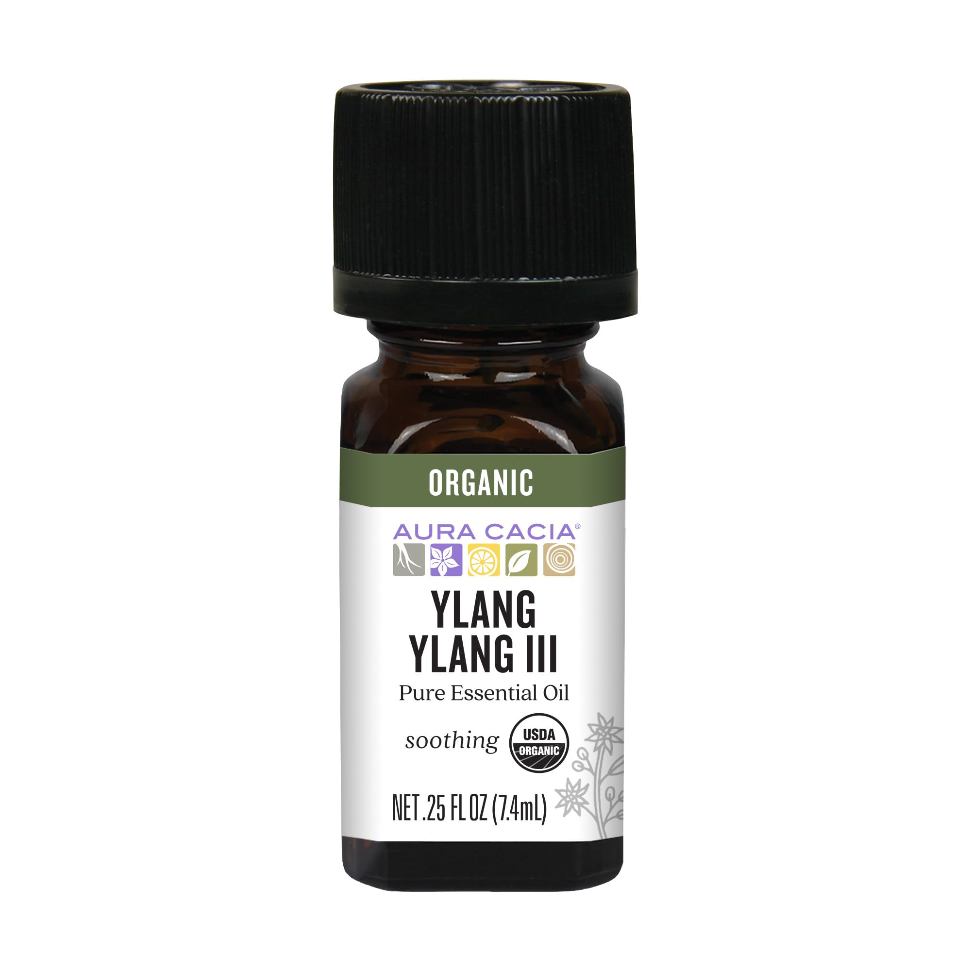 Aura Cacia Aromatherapy 100% Organic Essential Oil, Ylang - 0.25 Oz