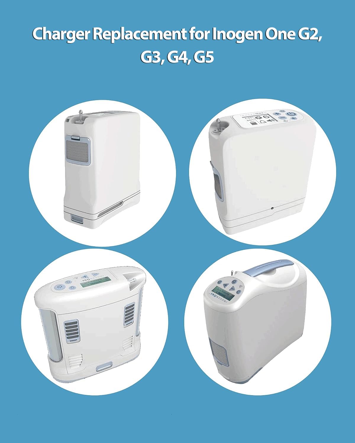 VHBW Charger Replacement for Inogen One G1 G2 G3 G4 G5 ADP-120RH BA-301 BA-302 BA-303 Concentrator, 120W 9.8Ft Long Power Supply