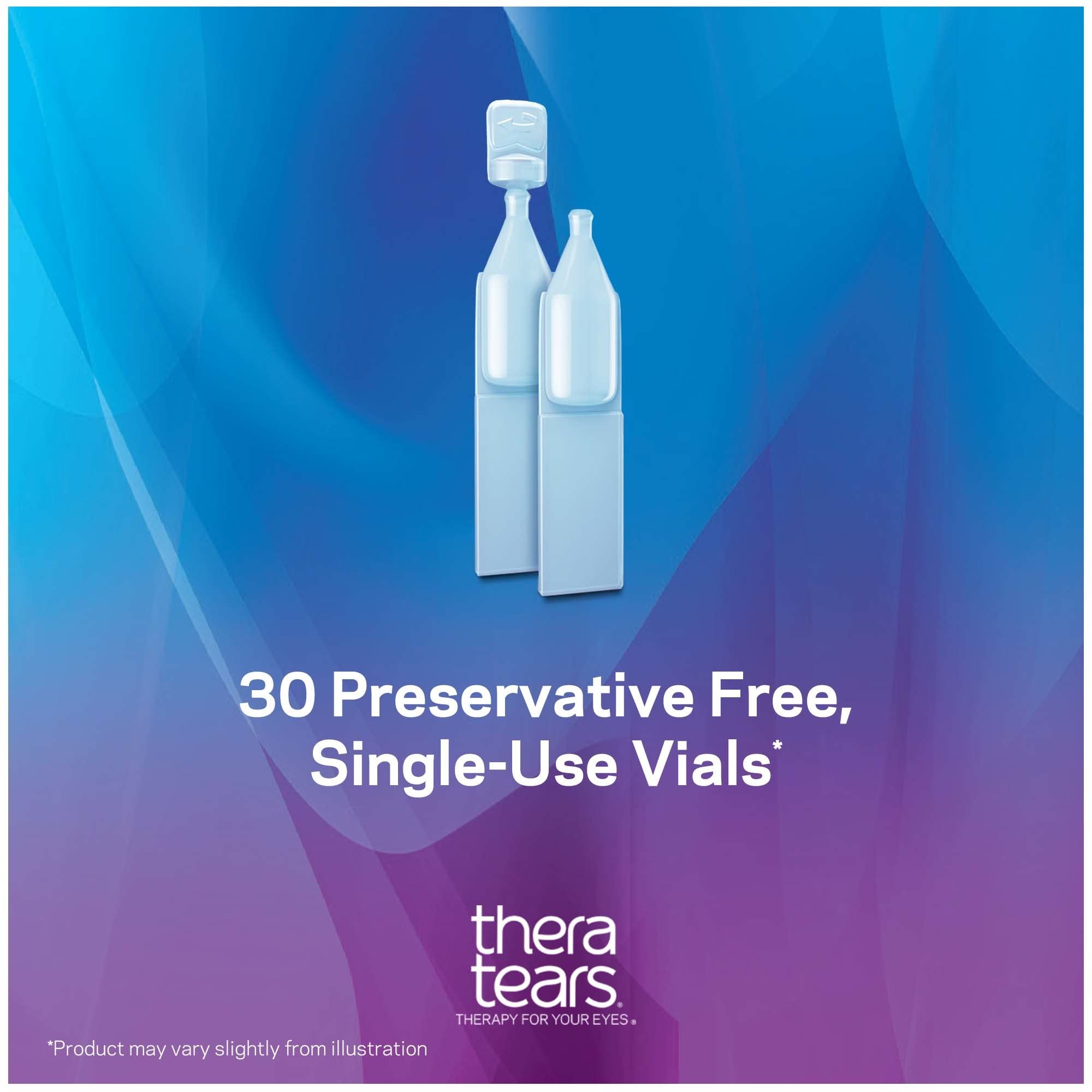 TheraTears Dry Eye Therapy Eye Drops for Dry Eyes, Preservative Free, 30 Vials, 2 Pack