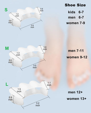 Golbylicc 2Pairs Toe Separators Toe Spacers for Women Men to Correct Bunion, Relieve Feet Pain, Foot Alignment, Toe Straightener