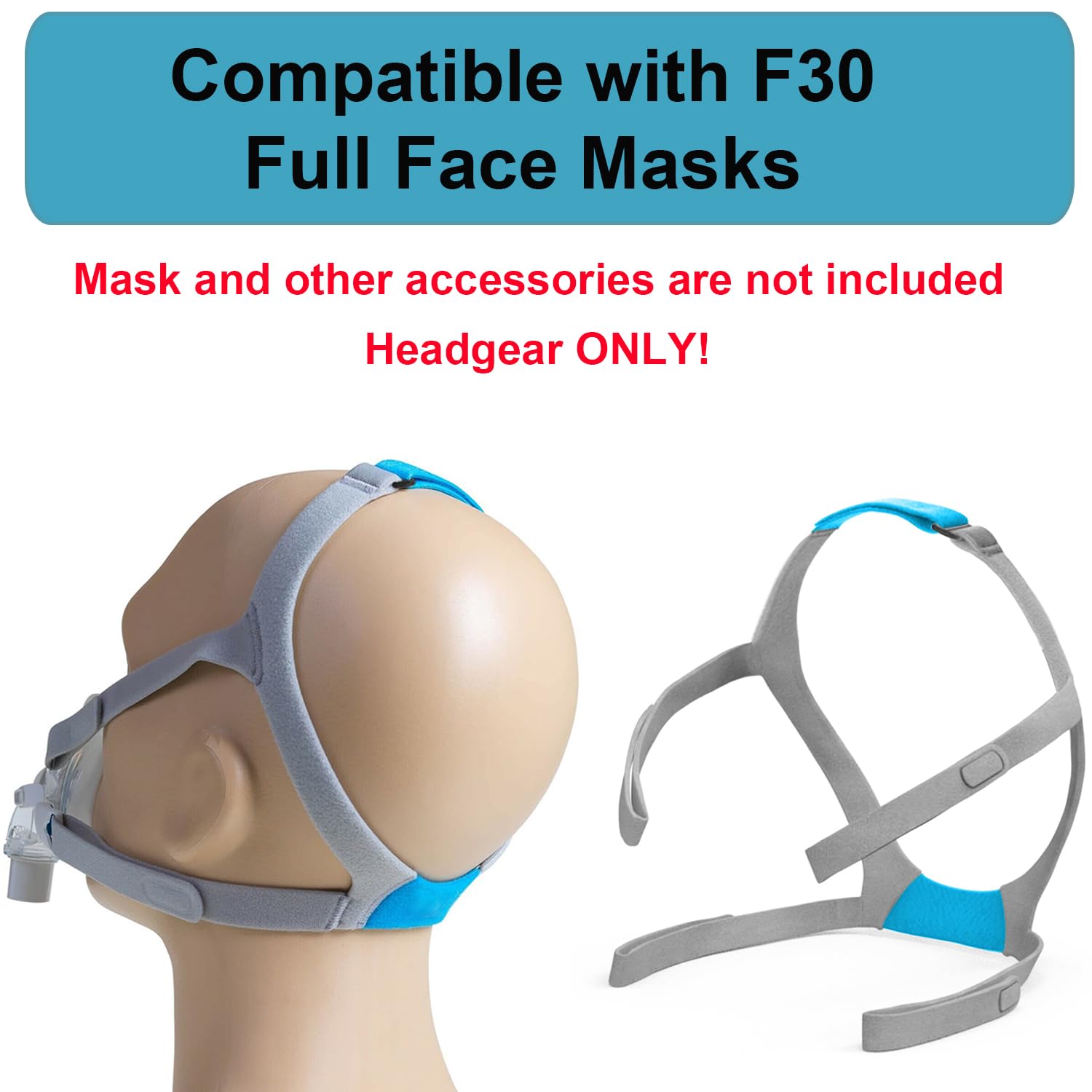 Tegneo Headgear Strap Compatible with F30 CPAP Mask, Headgear Replacement for F30, Adjustable Home Ventilator Mask Headband, Sta